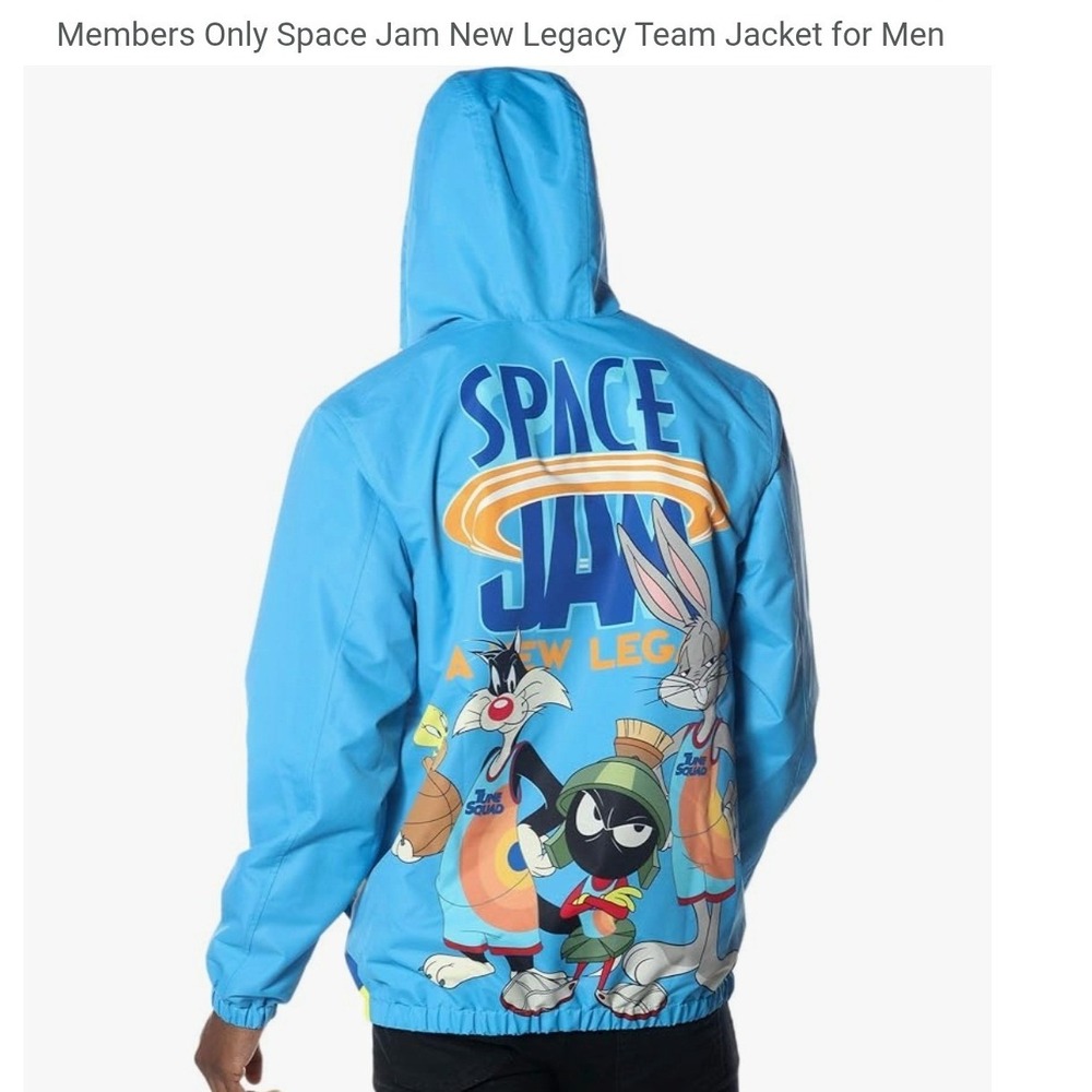 Members Only Space Jam New‎ Legacy Blue Med windbreaker marvin tweety sylvester